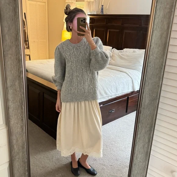 Ivory Lace Camisole Dress - Picture 6 of 16